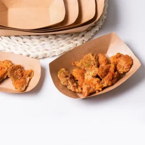 Recycled Kraft Paper Tray with Consistent Depth and Rigid Wall for Food Trucks
