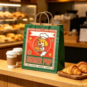 Recycled Kraft Shopping Gift Bags with Twisted Handles for Grocery, Food, and Retail