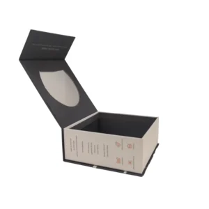 Recycled Paper Gift Box with Clear Window 2mm Cardboard Custom Logo Matt Lamination Magnetic Closure