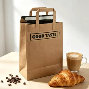 Recycled Sealed Drink Paper Bag With Handles Cake Shop Restaurant Coffee Milk Tea Takeout Packaging Bag