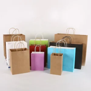 Recycled Takeaway Custom Paper Bag With Logo