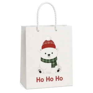 Recycled White Kraft Christmas Tote Bags