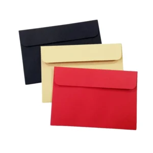 Red Kraft Black Paper Envelope, Vintage European Style for Cards, Scrapbooking, and Gifts