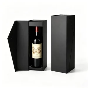 Red Wine Foldable Rigid Magnetic Side Flip Cover Box with Sponge Matte Lamination Eco Friendly Paperboard Gift Box