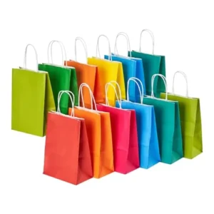 Restaurant Catering Food Take Takeaway Go Eco Friendly Supermarket Custom Printed Your Own Logo Kraft Brown Paper Bag Handles