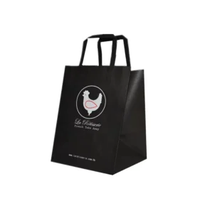 Restaurant Use Paper Food Takeaway Bag Black Paper Bag With logo