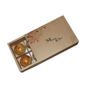 Retro Simple Square Wood Paper Confectionery Box for Mooncakes and Egg Yolk Pastries, Printed Baking Packaging