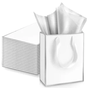 Reusable Biodegradable Durable White Card Paper Bag for Shopping, Household Storage, and Holiday Festivals