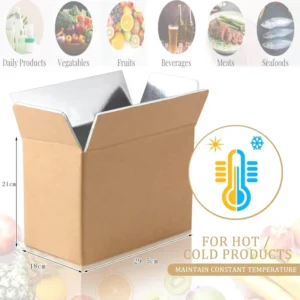 Reusable Cold Shipping Boxes with Aluminum Foil Liner for Hot and Frozen Food
