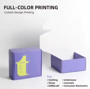 Reusable Embossed Square Corrugated Carton with Color Printing for Gift Packaging