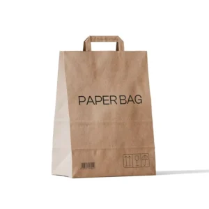 Reusable Kraft Paper Food Delivery Bags with Offset Printing Custom Logo Recycled Materials for Clothing & Shoes Packaging