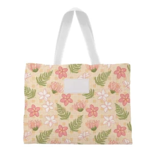 Reversible Hawaiian Style Splashproof Tyvek Paper Outdoor Shopping Tote Bag