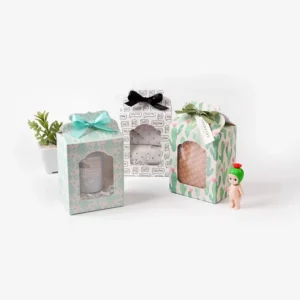 Ribbon Packaging Clear Window Front Handle Paper Gift Boxes
