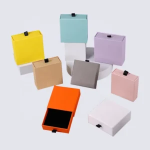 Ribbon Sliding Matchbox-Style Cardboard Packaging Gift Drawer Box for Wigs, Extensions, Cosmetics, Jewelry, Necklaces, and Eyelashes