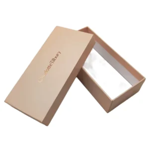 Rigid Base and Lid Box, Recycled Kraft Paper, Hot Stamping and Gold Foil, Corrugated Design
