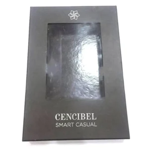 Rigid Cardboard Black Paper Box with Clear Window