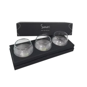 Rigid Cardboard Packaging Box with Paper Lid and Base for 3 Glass Jar Candle Gift Packaging