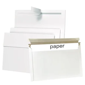 Rigid Flat Paper Bags Self Seal White Cardboard Envelopes for Photo Document Invitation Mailing