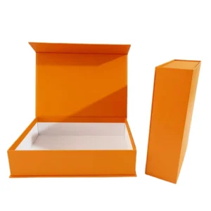 Rigid Foldable Kraft Paper Cardboard Gift Box, Magnetic Lid, White or Black, Screen Printed, Recyclable