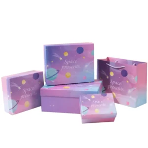 Rigid Gift Box with Colorful Starry Sky Design for Cosmetics, Weddings, Birthdays, or Souvenirs