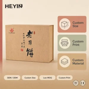 Rigid Kraft Paper Magnetic Box with Foam Insert Inside Lid Print Food Pastry Gift Packaging Box OEM