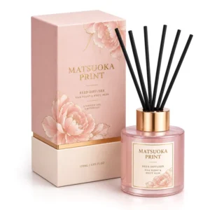 Rigid Lid and Base Packaging Box for Home Fragrance Bottle Pink Floral 1.5mm Grey Board Supplier