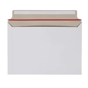 Rigid White Cardboard Mailing Envelope with Peel and Seal for Documents