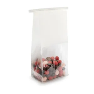 Roll Edge Flat Bottom Window Paper Bag Coffee Bean Dessert Grain Food Grade Kraft Paper Bag with Window