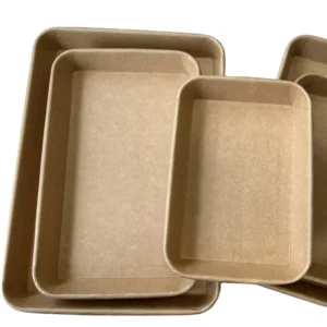 Rolled Edge Flat Square Paper Bowl Paper Tray