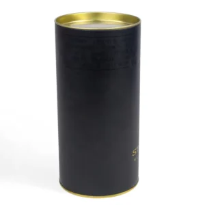 Round Cardboard Paper Tube Canister with Tin Lid for Wine Bottle Packaging