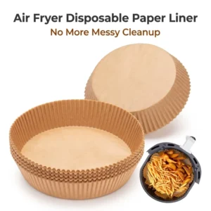 Round Compostable Unbleached Wood Pulp Air Fryer Paper Liners for Microwave Oven and Air Fryer