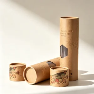 Round Cosmetic Kraft Paper Tube for Perfume Essential Oil Bottles Gift Packaging