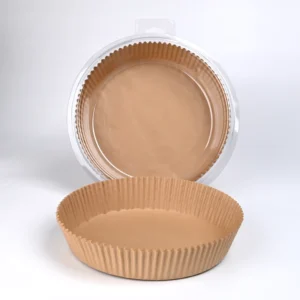 Round Disposable Kraft Paper Air Fryer Liners, Food Grade, Non-Stick, Oil-Proof, Heat-Resistant, for Kitchen Baking