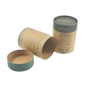 Round Food-Grade Cardboard Paper Canister with Lid for Protein Powder, Coffee Beans, Loose Tea, and Food Products
