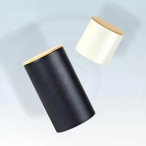 Round Paper Canister with Bamboo Lid Tea Storage Container