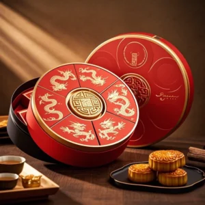 Round Paper Mooncake Gift Box with Hard Packaging