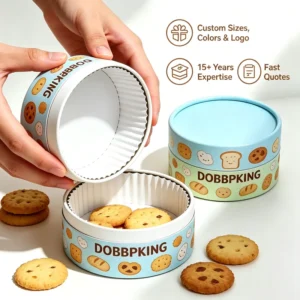 Rustic Round Kraft Paper Tube Food Grade Gift Packaging Canister for Cookies and Biscuits