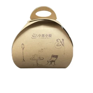 SP2100 Customized Portable Kraft Brown Food Cake Bread Box with Handle