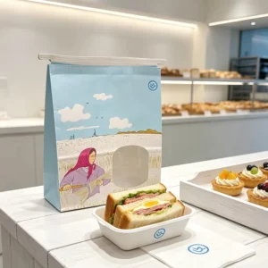 SP2477 Bakery Bread Paper Bags With Clear Window Bakery Sourdough Bread Paper Packaging Storage Bag With Your Own Logo