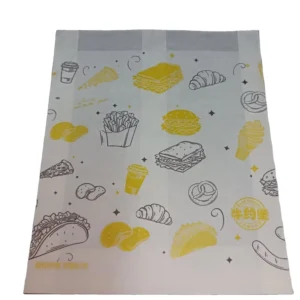 SP2500 Custom Bread Paper Bags Bakery Takeaway Oil-proof Packing Paper Bags French Fries Paper Bags