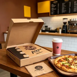 SP3075 Corrugated Pizza Boxes with Logo and Greaseproof Paper