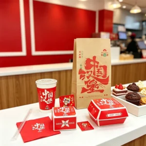 SP3102 Bagel Box Packaging, Korean-Style Disposable Fried Chicken Takeout Box with Offset-Printed White Card Material