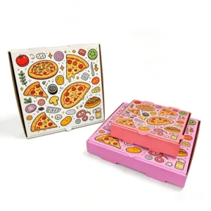 SP4503 Custom Logo Printed Eco-Friendly Recyclable Disposable Corrugated Food-Grade Pizza Box with Matte Lamination