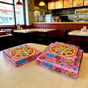 SP4507 Factory Recyclable Food-Grade Kraft Corrugated Custom Logo Printed Pizza Takeaway Box for Pizzerias
