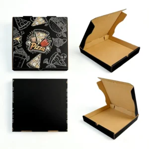 SP4558 OEM Grease-Resistant Kraft Corrugated 8-20 Inch Food Grade Pizza Takeaway Box for Fast Food Delivery
