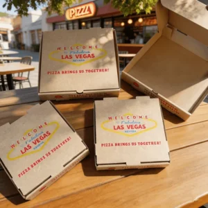 SP5122 Premium High Quality Kraft Corrugated Paperboard Logo Printed Carrier Pizza Box for Pizzeria and Fast Food Shop