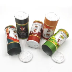 Salt Paper Canister Spice Paper Tube Packaging Pepper Cans with Shaker Top
