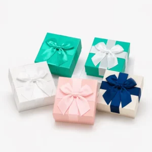 Satin Gift Box Packaging for Jewelry and Cosmetics Custom Printed Eco-Friendly Assorted Sizes and Colors