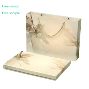 Scarf Book Gift Packaging Bronzing Printing Eco-Friendly Paper Bag Box with Rope Handle