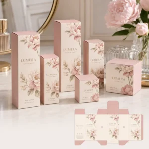 Screen-Printed Biodegradable Folding White Card Paper Box for Cosmetic Packaging, Nail Polish, Perfume, and Skin Care Serum